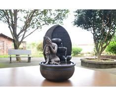 ZenLight Brunnen Buddha Grace, Harz, Bronze, 26 x 26 x 40 cm