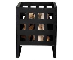 Esschert Design Feuerkorb, Feuerstelle, rechteckig in schwarz, ca. 31 cm x 31 cm x 40 cm