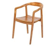 LEBENSwohnART Teak Design Lounge-Stuhl FUNNO-Out Gartenstuhl Massiv Holzstuhl Armlehnenstuhl