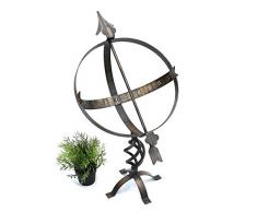 DanDiBo Sonnenuhr Garten Uhr aus Metall Schmiedeeisen Wetterfest H-72 cm Bronzefarbe