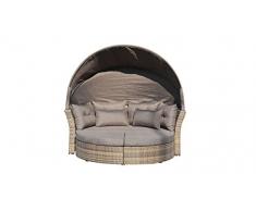 Lifestyle For Home Gartenlounge Doppelsofa Set Sonneninsel mit Dach in Polyrattan Schlamm braun