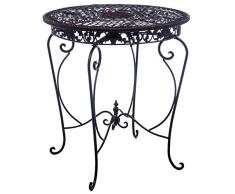 aubaho Gartentisch Tisch Garten Bistrotisch Eisen Antik-Stil Gartenmöbel braun