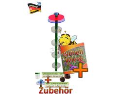 ÖLBAUM XXL Gartendeko-Stecker Sonnenfänger als funktionale Bienentränke +6X Tränke + Streulicht für BIENENHAUS Insektenhaus,für Wildbienen, grün, Marienkäferhaus