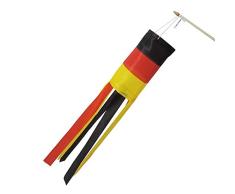 Windsäcke, Deutschland/Spanien Flagge Windsack 6 Schwanz- Polyester Taft + Polyester wetterfest-Ø13cm, Schlauch: 30cm, Schwanz: 60cm