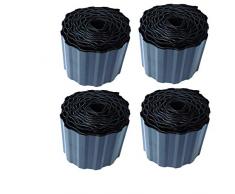 EXCOLO 36m Rasenkante Beeteinfassung Beet-umrandung in schwarz/grau Rasen-begrenzung Rasen-einfassungen trapez wellung