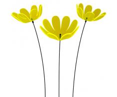SUNPLAY Sonnenfänger "Ringelblume" in GELB, 3 Stück zu je 15 cm Durchmesser im Set + 70 cm Schwingstäbe