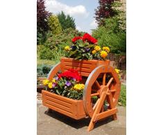 Deko-Shop-Hannusch Blumentreppe, Blumenbank, Pflanztreppe 60cm Breite aus Holz, vollständig behandelt in braun