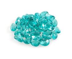 Reflektierendes Feuerglas, Kieselsteine, Feuerglas, Kieselsteine, Perlen Chips für Feuerstelle, Aquarium, Sukkulenten, Gartendekoration, 20-25 mm, 305 g Candy aquamarin