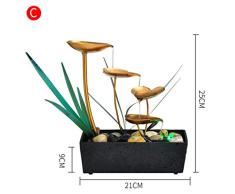 LSLMCS Indoor Water Lily-Wasser-Brunnen-Wasser-Funktion Zen-Brunnen Indoor for Den Garten Feng Shui-Ornamente Wohnkultur Kompakt Und Leicht Ornamente Feng Shui Ornament (Color : QQ)