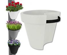 TW24 Pflanztopf - Pflanzkübel - Hängetopf - Balkontopf - Pflanzgefäß - Blumentopf Regenrohr mit Farbauswahl (Creme)