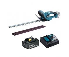 Makita Akku-Heckenschere DUH523Z + Akku BL1830B 18 V + Ladgerät DC18RC leichte & handliche Akku-Heckenschere + beidseitig geschliffenen Messer