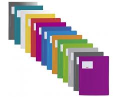 Brunnen 102015000 | 14 Schnellhefter FACT!pp (A4, aus transluzentem PP, mit Namensschild, mit Einstecktasche innen) (14 Farben | Komplettset)
