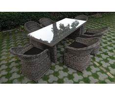Baidani Garten Essgruppe Rundrattan, Spring Select, schwarz, 300 x 210 x 84 cm, 13d00004.90002