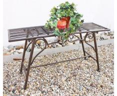 San Marco Gartenbank Wetterfest ohne Rückenlehne aus Metall Braun CUCCIU-S 83 cm Bank Metallbank Sitzbank Garten Rost-Optik