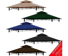 freigarten.de Ersatzdach für Pavillon Grill 2.4[m] x 1.5[m] Meter Sand Antik Pavillon Wasserdicht Material: Panama PCV Soft 370g/m² extra stark Modell 11 (Cappuccino)