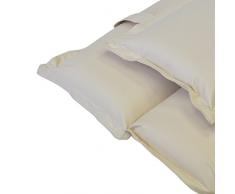 Nexos Divero Liegenauflage – 2er Set Auflage Polster für Sonnenliege Gartenliege Holzliege Saunaliege mit Kopfkissen – bequem hochwertig robust – creme