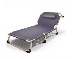 CHAIRQEW Übergroße Terrassenliege Einstellbare Schlafzimmer Klappbare Schwerelosigkeit Outdoor Garten Strand Deck Sonnenliege Unterstützt 200 kg (Color : Gray Without Cushions)