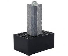Dehner Gartenbrunnen Beata inkl. Beleuchtung, ca. 68 x 45 x 85 cm, Granit, grau/schwarz