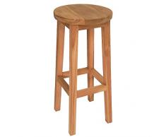 KMH®, Massiver Barhocker aus echtem Teakholz *Rustik* (#102014)