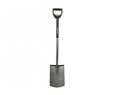 Fiskars Teleskop-Spaten für weiche, steinarme Böden, Rund, Länge 1,05 bis 1,25 m, Hochwertiger Borstahl, Schwarz/Silber, SmartFit, 1000620