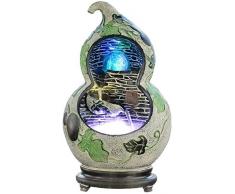 Bürodekoration Brunnen Tisch Zimmerbrunnen Tischbrunnen Zimmerbrunnen Buddha Zen Büro-Wasser-Spender Wohnzimmer Hauptdekoration Kaskadenbrunnen Büro-Schreibtisch Gourd Luftbefeuchter Desktop-Zimmerbru