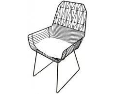 Sessel DBL Schmiedeeisen Stuhl, Goldene kreative Heimat, einfach und Casual Tea Shop Cafe Chair (Color : Black, Size : 43x53x93CM)