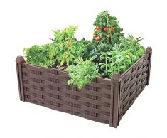 4 Stück Beeteinfassung, Braun, Gartenzaun Lattenzaun Dekozaun Zierzaun Kunststoffzaun