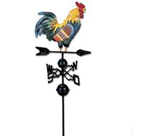 N/X Windrichtungsanzeiger,Wetterhahn Metall Wetterfahne -Traditioneller Farbiger Zeichnungs-Hahn-Wind - Van Garden Decoration