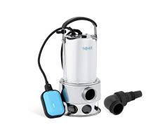 Hillvert Schmutzwasser-Tauchpumpe elektrisch HT-ROBSON-SP1100DW (1.100 W, Fördermenge max.: 17.000 l/h, Schwimmerschalter, Partikelgröße max.: 35 mm)