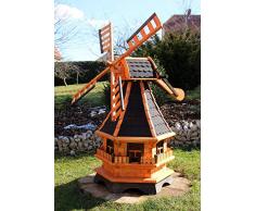 XXL 1,30 m Windmühle für den Garten Solar, Farbe schwarz imprägniert 18