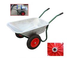 2-Rad Schubkarre Metallwanne feuerverzinkt Gartenschubkarre Schiebkarre Gartenkarre 100l 160kg