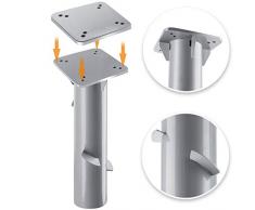Kesser® - Metall Universal-Bodenplatte Sonnenschirmständer für Sonnenschirm - Ampelschirm - Kurbelschirm | Bodenanker, Montageplatte 16 x 16 cm | Silber