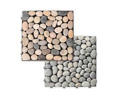 Home Deluxe - Naturstein Terrassenfliese - Grau Mix - 1 m² - 11 Fliesen á 30 x 30 cm - verschiedene Farben