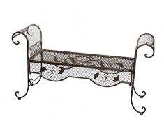 aubaho Nostalgie Gartenbank 134cm Metall Bank Garten Antik-Stil Gartenmöbel braun