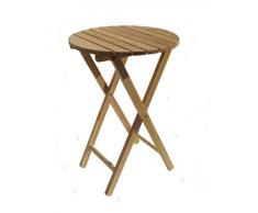 QLS Balkontisch Terrassentisch Holztisch Kaffeetisch Gartentisch klappbar rund 50 cm
