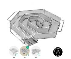 riijk Kaltrauchgenerator zum Räuchern im Smoker, Grill oder Räucherofen - Kaltraucherzeuger 6 eckig – Sparbrand Räucherschnecke für Räucherspäne