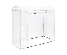 Relaxdays Tomatengewächshaus TAMARA XL, rundes Dach, groß, UV beständig Frühbeet, Tomatenzelt 170x200x82 cm, transparent