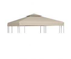 vidaXL Pavillondach 310g/m² Beige 3x3m Pavillon Ersatzdach Partyzelt Dach