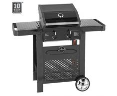 Jamestown PERCY 2-Brenner Gasgrill mit direkter und indirekter Grillfunktion inkl. Thermometer im Deckel | Hochwertiger Grill für Terrasse, Balkon und Garten