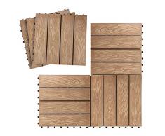 ATR ARTTOREAL ineinandergreifende Terrassenfliesen in Kaffee, für drinnen und draußen, Holz-Kunststoff-Verbundfliese