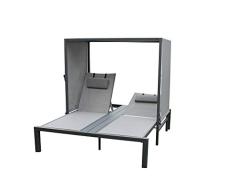 Beauty.Scouts Doppelliege Liege Alina inkl Sonnendach anthrazit mit Pulverbeschichtung 200x166x167cm Sonnenliege Sonnenbett Sonnenstuhl Gartenstuhl Gartenliege