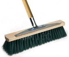 BawiTec Gärtnerbesen Gartenbesen 40cm grün mit Kratzleiste und Stiel 140cm 160cm Kehrbesen (mit Stiel 140cm)