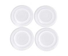 Freebily 4 Stück Patio Tischschirm Loch Ring und Kappe Set, Standardgröße Garten Sonnenschirm Regenschirm Dicker Loch Ring Plug und Cap Set Weiß One Size