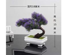 Kreative Simulationsanlage Kleiner Topf nach Hause Wohnzimmer Schreibtisch TV-Schrank Dekoration dekorative Kunststoff gefälschte Blumenschmuck Ornamente-Zwergkiefer lila