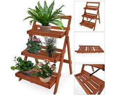 DEUBA Blumentreppe Blumenregal Blumenleiter Holz Regal 79 x 59 x 56cm FSC-zertifiziertes Akazienholz Pflanzregal