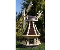 holzdekoladen Schöne Windmühle, Windmühlen mit Solar braun/natur Typ 1