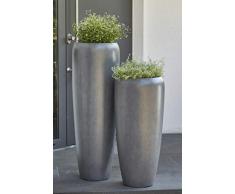 Moderne & Hochwertige Pflanzvase/Pflanzkübel – Dunkelgrau - Medium: 100cm - Fiberglas - Mit Einsatz – Indoor & Outdoor – Wetterbeständig & Frostsicher – Blumenkübel/Pflanzgefäß/Vase/Kübel