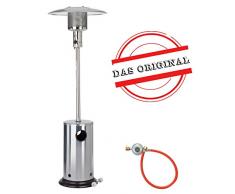 Gas Heizpilz aus Edelstahl von Activa | Heizstrahler für Terrassen - mit Kippschutz und Abschaltautomatik - bis zu 8,3kW Heizleistung
