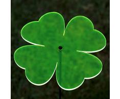 Acrylglas Sonnenfänger Kleeblatt 14cm neon transparent fluoreszierend mit 100cm Stab - Farbauswahl - Suncatcher, Farbe:neongrün