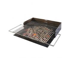 bellissa Gabionen-Säulengrill - 95582 - Hochgrill in Säulen-Optik für den Garten inkl. Grillrost, Feuerschale und Windschutz - 40 x 40 cm x 80 cm